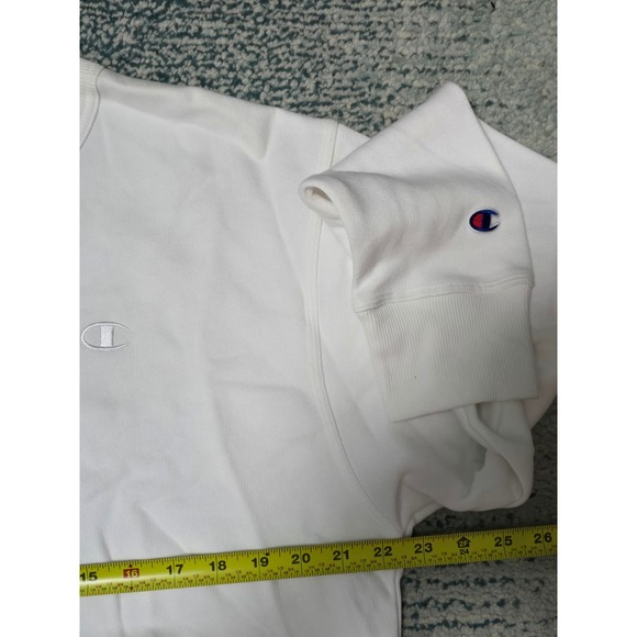 Champion Reverse Weave Crewneck Sweatshirt White M Authentic Athleticwear (AF) - Picture 4 of 5